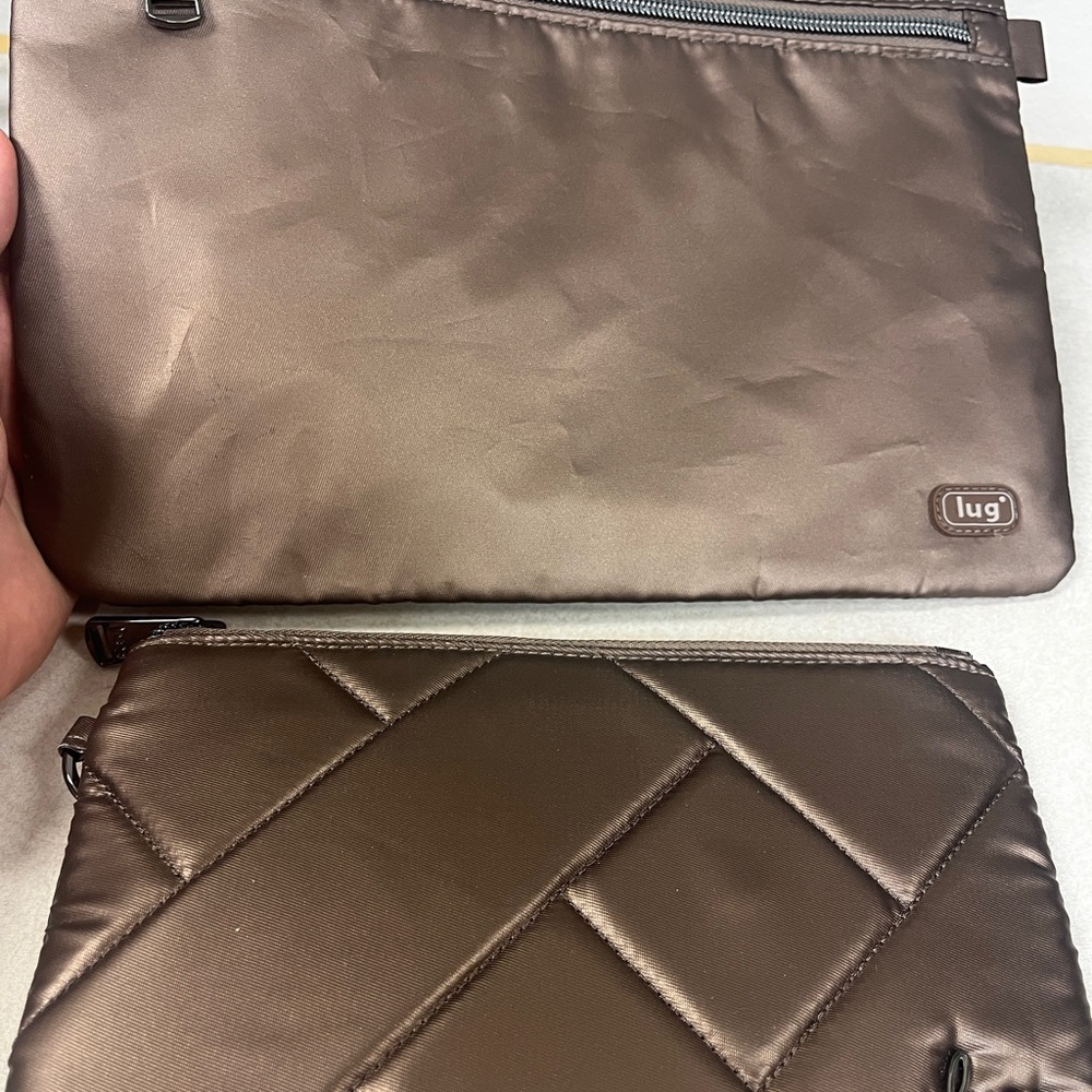 Lug Bag Set - Quilted Chocolate Brown Tenor Crossbody Bag with Matching Pouches - Picture 8 of 11